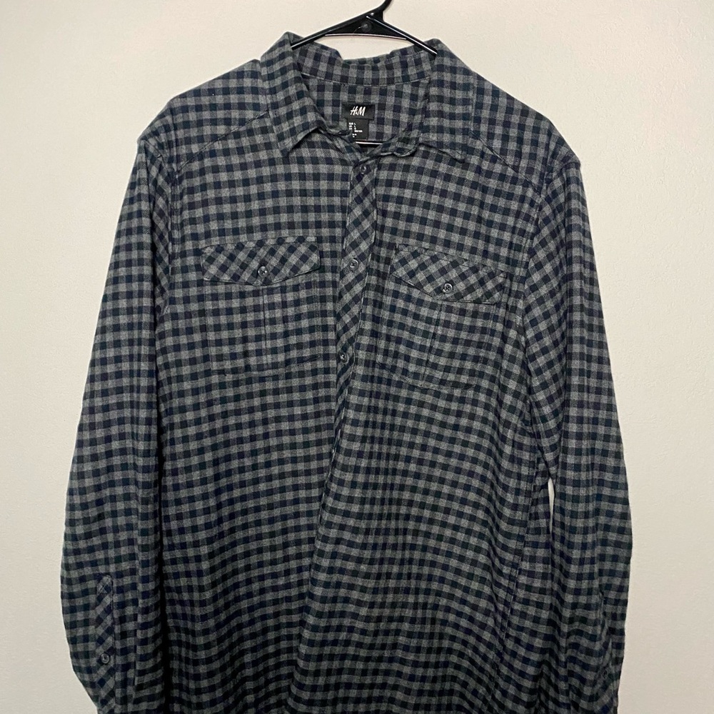 HM flannel dark grey and black